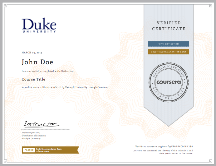 Coursera certificate