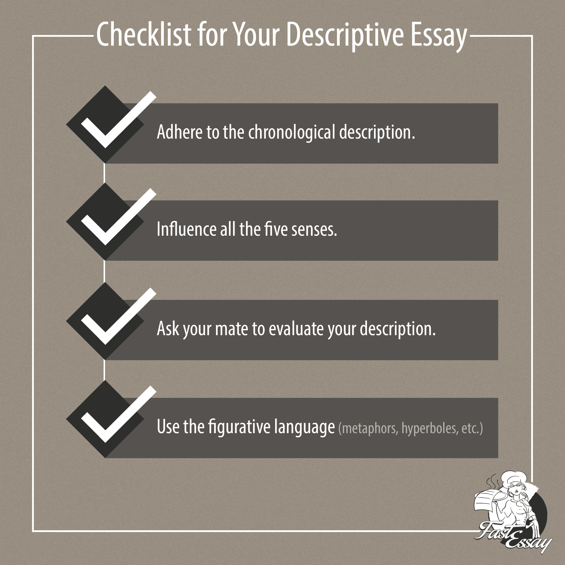 checklist for descriptive essay